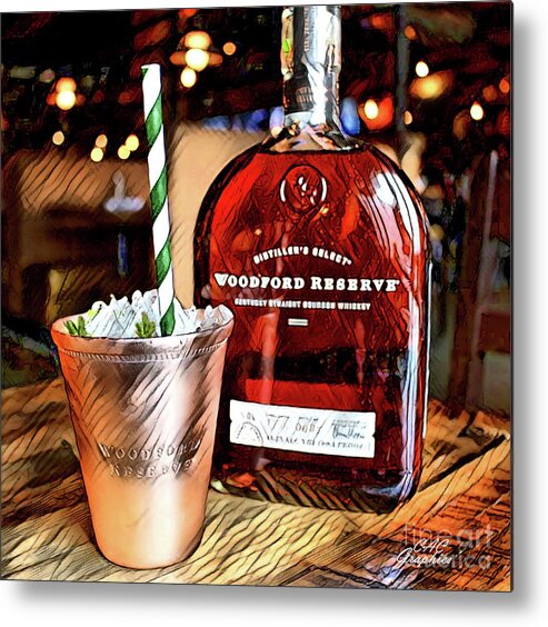 Cocktail Metal Print featuring the digital art Mint Julep Woodford Reserve by CAC Graphics