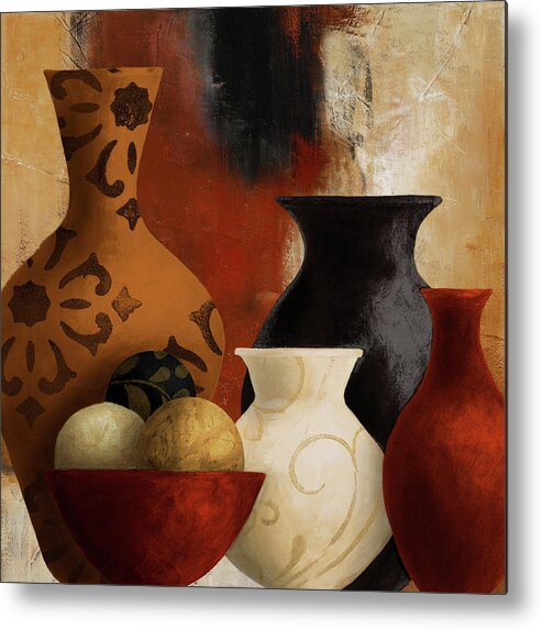 Vessels Metal Print featuring the painting Moroccan Vessels by Lanie Loreth