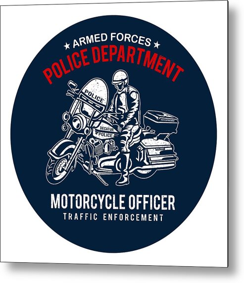 Police Metal Print featuring the digital art Motorcycle police by Long Shot