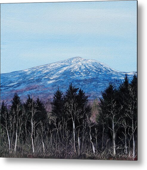 Monadnock Region Metal Print featuring the painting Mt. Monadnock Spring Snow by Paul Gaj