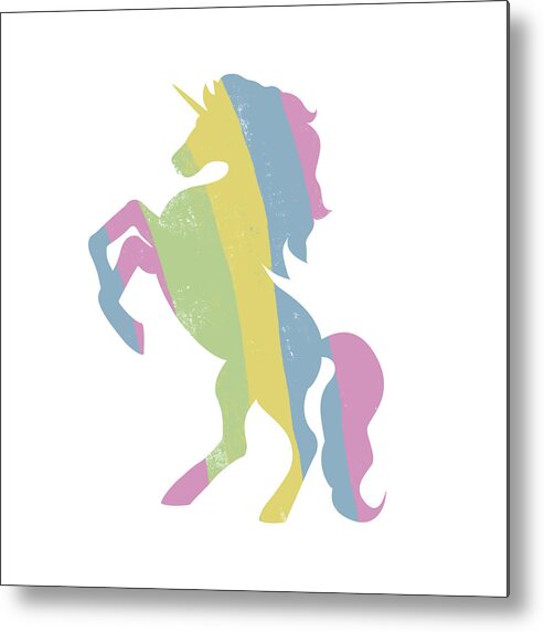 Multicolor Metal Print featuring the mixed media Multicolor Unicorn by Kali Wilson