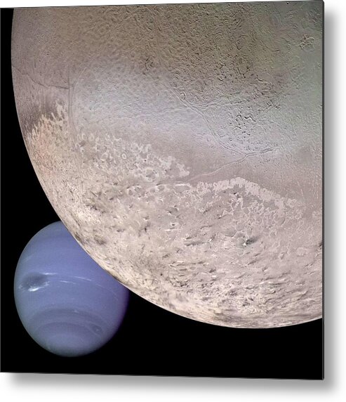Neptune Metal Print featuring the painting Neptune and Triton 2 by Celestial Images