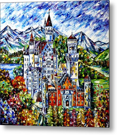 Beautiful Germany Metal Print featuring the painting Neuschwanstein Castle by Mirek Kuzniar