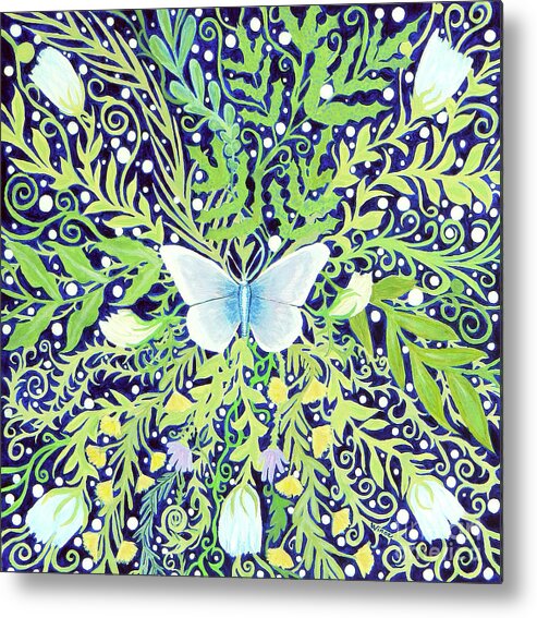 Lise Winne Metal Print featuring the painting Night Butterfly by Lise Winne