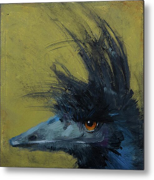 Emu Metal Print featuring the painting Not Funny by Jani Freimann