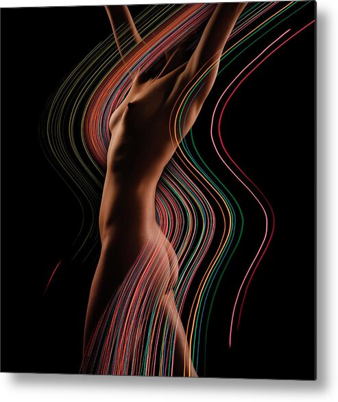 Human Arm Metal Print featuring the photograph Nude Famale, Side View Digital Composite by John Lund