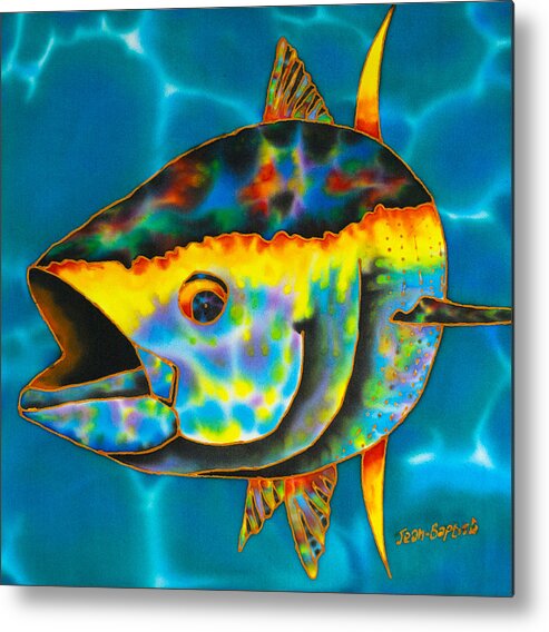 Saltwater Fish Metal Print featuring the painting Opal Tuna by Daniel Jean-Baptiste