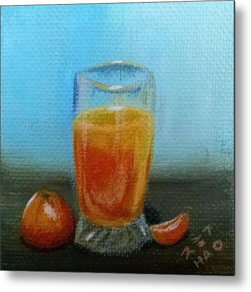 Orange Juice Metal Print featuring the painting Orange Juice by Helian Cornwell