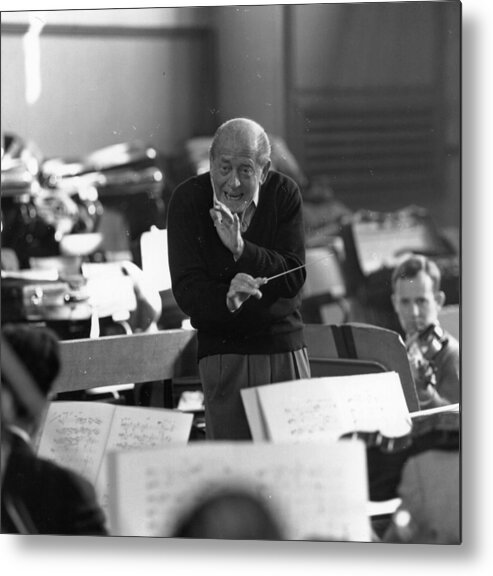 Eugene Ormandy Metal Print featuring the photograph Ormandy Working by Erich Auerbach