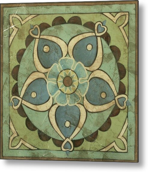 Decorative Elements Metal Print featuring the painting Ornamental Tile Vi by Chariklia Zarris