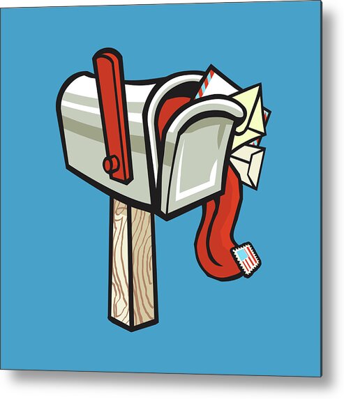 Banana Seat Metal Print featuring the drawing Overflowing Mailbox by CSA Images