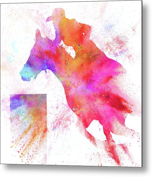 Painted Cowgirl 02 Metal Print featuring the mixed media Painted Cowgirl 02 by Lightboxjournal