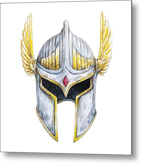 Paladin Metal Print featuring the drawing Paladin by Aaron Spong