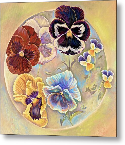 Pansies Metal Print featuring the digital art Pansies by Judy Mastrangelo