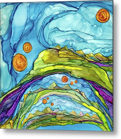 Dreamscape Metal Print featuring the painting Parallelity by Winona's Sunshyne