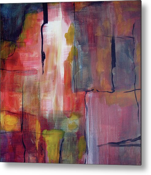 Abstract Metal Print featuring the painting Parallels by Christine Chin-Fook