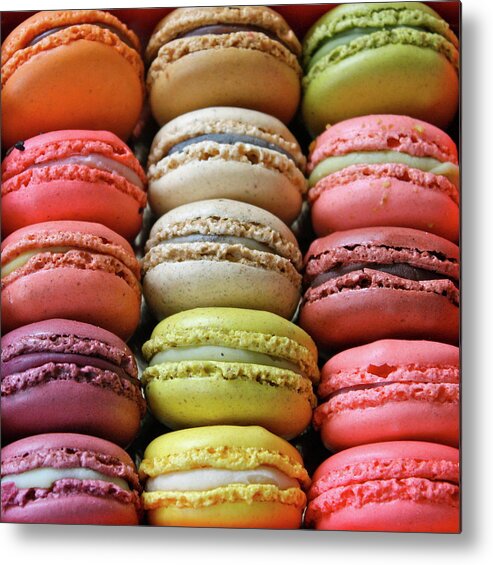 Unhealthy Eating Metal Print featuring the photograph Paris Colorful Macaroons by Abbietabbie