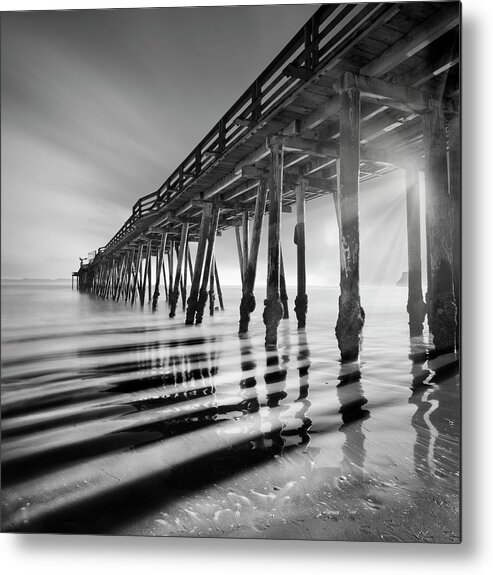 Pier And Shadows Metal Print featuring the photograph Pier And Shadows by Moises Levy