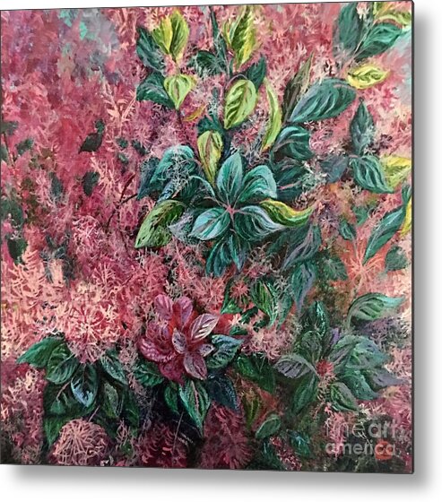 Plant Metal Print featuring the painting Pink Infusion by Linda Markwardt