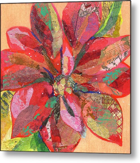 Poinsettia Metal Print featuring the painting Poinsettia 1 by Shadia Derbyshire