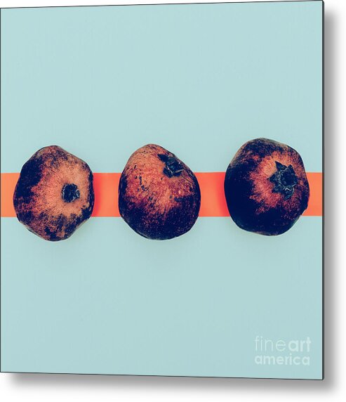 Fancy Metal Print featuring the photograph Pomegranates In The Exclusive Design by Evgeniya Porechenskaya