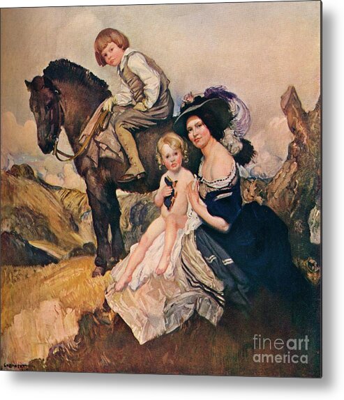 Horse Metal Print featuring the drawing Portrait Group 1908 by Print Collector