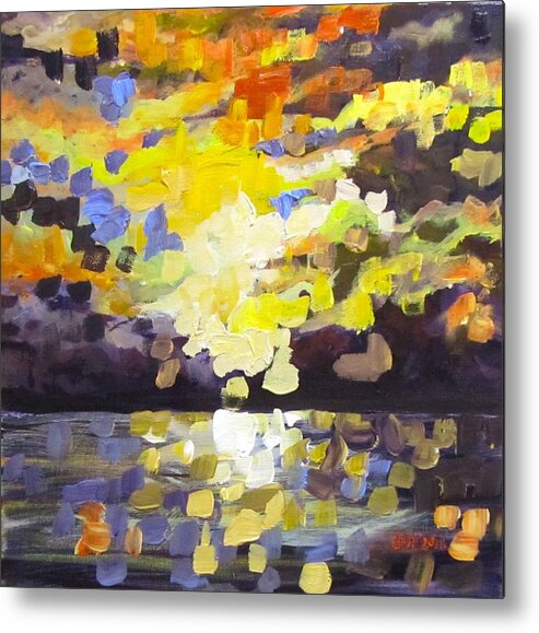 Sky Metal Print featuring the painting Primarily Yellow sky by Barbara O'Toole