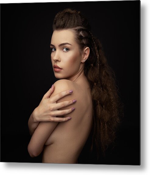 Project Metal Print featuring the photograph Project Faces [zuzana] by Martin Krystynek Mqep