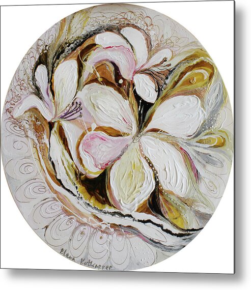 Figurative Art Metal Print featuring the painting Pure Abstract #10. The flowering by Elena Kotliarker