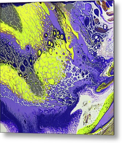 Abstract Painting Metal Print featuring the photograph Purple and Yellow by Steve DaPonte