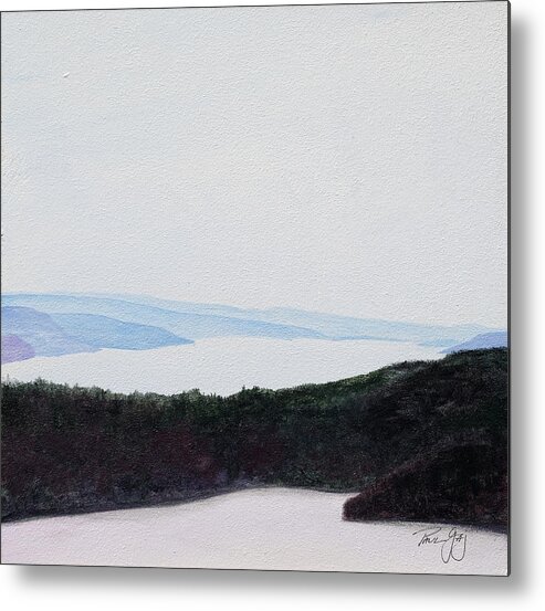 Quabbin Reservoir Metal Print featuring the painting Quabbin Looking North by Paul Gaj