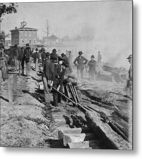 Civil War Metal Print featuring the painting Railing Against Atlanta by Matthew Brady