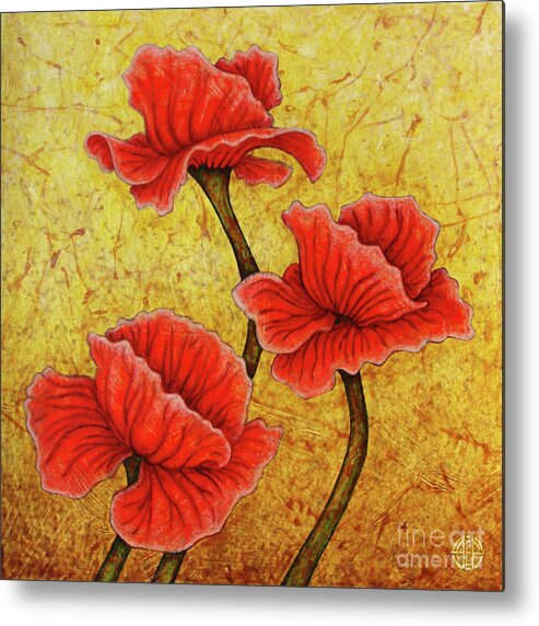 Poppy Metal Print featuring the painting Red Enchantment by Amy E Fraser