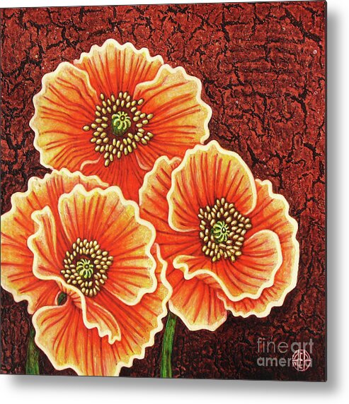 Poppy Metal Print featuring the painting Reliquary Guard by Amy E Fraser