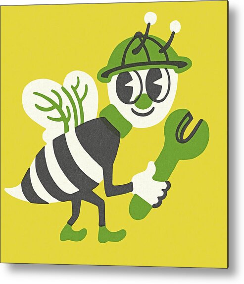 Animal Metal Print featuring the drawing Repairman Bee by CSA Images