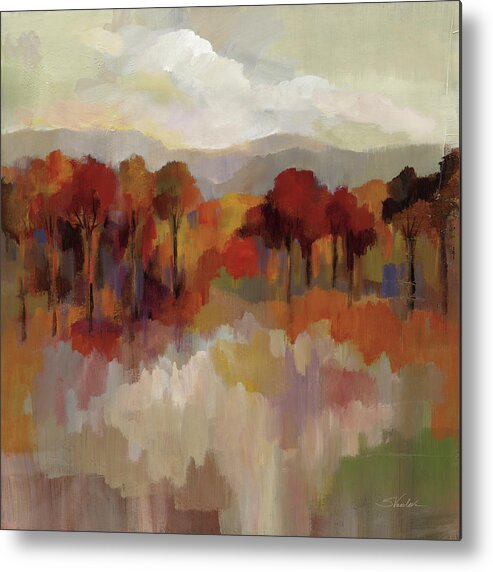Autumn Metal Print featuring the painting Riverbank by Silvia Vassileva