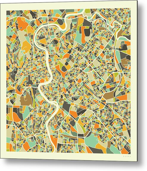 Rome Map Metal Print featuring the digital art Rome Map 1 by Jazzberry Blue