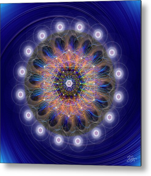 Endre Metal Print featuring the digital art Sacred Geometry 726 by Endre Balogh