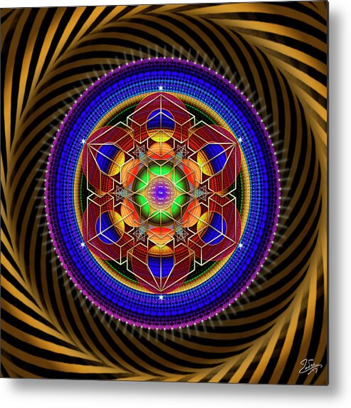 Endre Metal Print featuring the digital art Sacred Geometry 763 by Endre Balogh