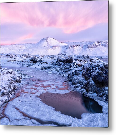 Pink Metal Print featuring the photograph Sacred Stained Glass by Robert Bolton