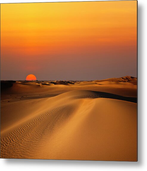 Scenics Metal Print featuring the photograph Sand Dune Sunset by Cinoby