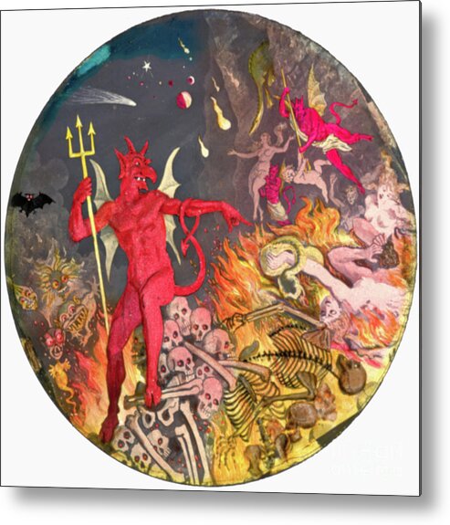 Art Metal Print featuring the photograph Satan Ruling Victims Of Hell by Bettmann