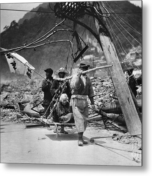 Rubble Metal Print featuring the photograph Scenes From Earthquake Stricken Japan by Bettmann