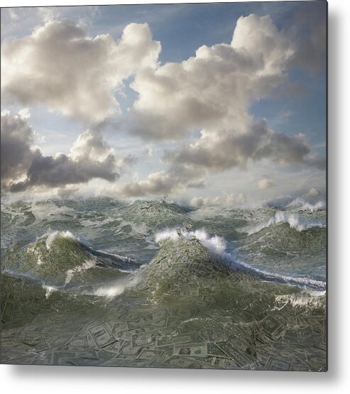 Risk Metal Print featuring the photograph Sea Of Money by John Lund
