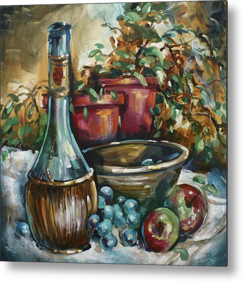 Still Life Metal Print featuring the painting Settled by Michael Lang