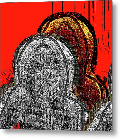  Face Metal Print featuring the digital art Shadow by Alexandra Vusir