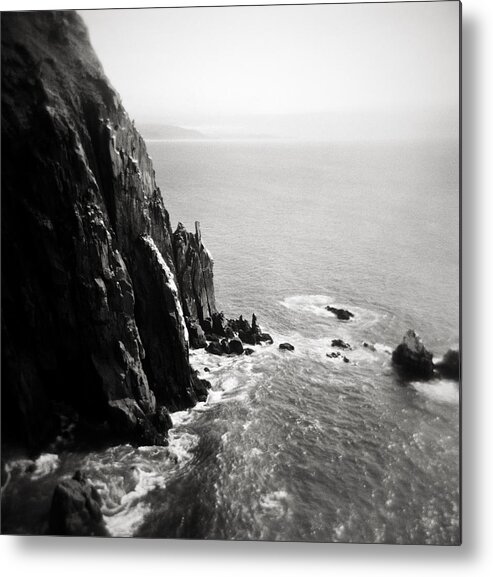 Tranquility Metal Print featuring the photograph Sheer Cliffs At Edge Of Ocean by Danielle D. Hughson