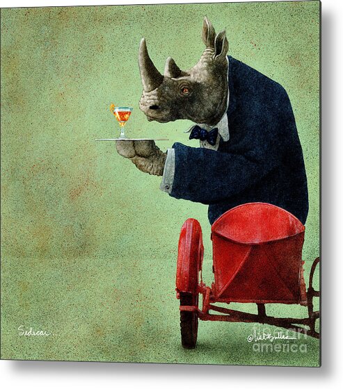 Humor Metal Print featuring the painting Sidecar... by Will Bullas