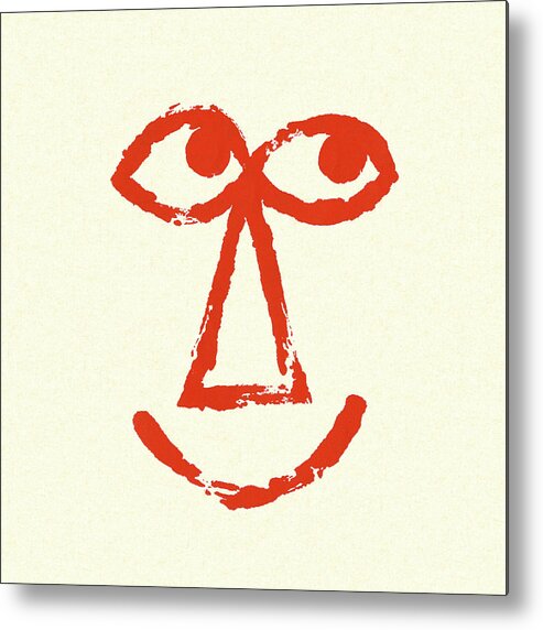 Abstract Metal Print featuring the drawing Smiling Face by CSA Images