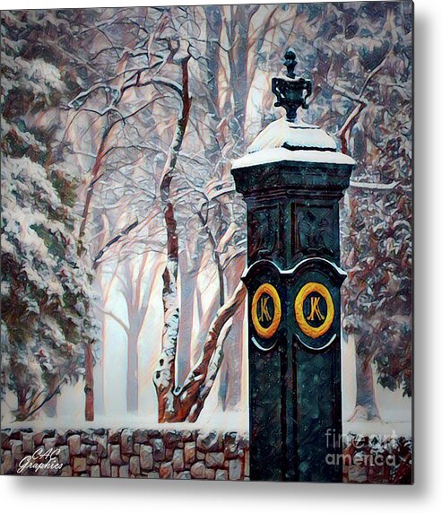 Keeneland Metal Print featuring the digital art Snowy Keeneland by CAC Graphics